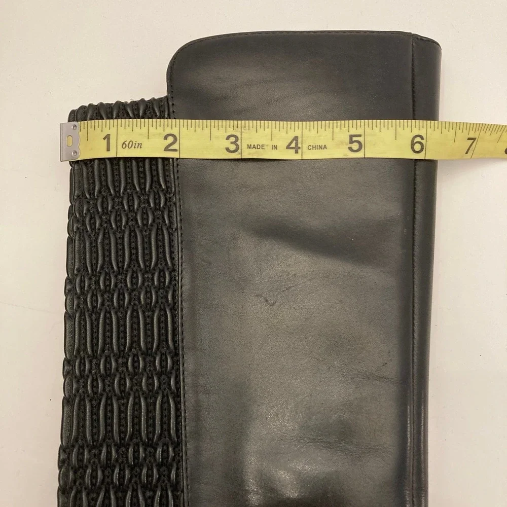 Blondo Boots‎ Womens 6 Black Leather Water Resistant Tall Riding Elastic Back